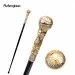 Aukso pilka prabangi apvali rankena madinga vaik&scaron;tynės vakarėliui. Dekoratyvinė lazdelė Eleganti&scaron;ka vaik&scaron;čiojimo lazda &bdquo;Crosier Knob&ldquo; 93 cm