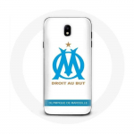 Coque pour Samsung Galaxy S4 Olympique de Marseille Logo Fond Blanc