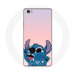 Coque pour Huawei P8 Lite Stitch le Nez en l'air fond rose