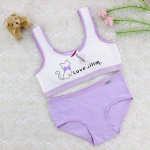 Paauglių jaunų mergaičių liemenėlė mergaičių apatinis trikotažas brendimo studentams treniruočių liemenėlė &bdquo;Crop Top&ldquo; 8&ndash;14 m. one size rožinė