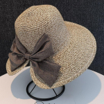 &bdquo;Bowknot Bucket Hat&ldquo; Atsitiktinai stilingos nuo saulės &bdquo;Žvejo kepurės&ldquo; &scaron;iaudinės paplūdimio kepurės moterims ONE SIZE