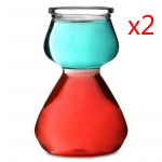 120ml Skaidrus absento puodelis Kokteilių taurė Spalvota moliūgo formos taurė Speciali vermuto taurė Sluoksniuotos RUMO sluoksniuotos &scaron;otų taurės 2 Pcs Absinth Cup 120ml blue
