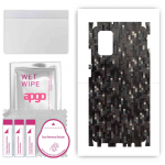 apgo Protective Skin Sticker for the back+sides compatible with Samsung Galaxy F02s, Full Wrap Film, Foil, Vinyl - Pattern Carbon Black Pixel