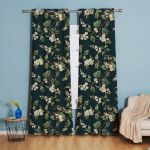 Gėlių Botaninis Užuolaidų Skydas Svetainei Tamsinantis Gėlių Ra&scaron;tas Vintažinės Langų Užuolaidos Su Grometėmis 100W130H(CM)40x51in&Grommet Top