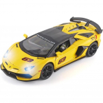1/24 Sportinis automobilis Lambo SVJ 63 Metalinis lieto metalo automobilio žaislas, Modelinis automobilis su nuimamu stogu su garsu, &scaron;viesa ir atitraukimo mechanizmu vaikams nuo 3 metų 1/24-Size:21.5*9.8*5cm geltona