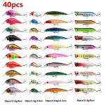 10/17/30/40/64 vnt. Sūri vandens žūklės masalas, Sūriame vandenyje 3D Minnow, žvejybos masalas, plaukimo masalo vobleris 40pcs
