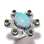 Green Triplet Opal,Peridot Gemstone 925 Sterling Silver Jewelry Ring Size 7 z2d92