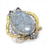 Ruby In Kyanite Gemstone 925 Sterling Silver Two Tone Jewelry Ring Size 9 w5s77