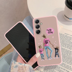 Mergaitei mamai ra&scaron;tuotas mink&scaron;tas silicio rožinis dėklas, skirtas Samsung A55 A35 M35 M34 S24 FE Xiaomi Redmi Note 13 Pro 13C iPhone 15 fotoaparato apsauginis smūgiams atsparus dangtelis Samsung Galaxy A11