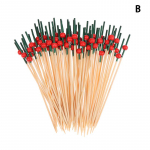 100 vnt 12 cm bambukiniai dantų krap&scaron;tukai Pick Buffet Cupcake Fruit Fork Party Desertas Salotos Kokteilio ie&scaron;mas vestuvių vakarėlio dekoravimui A