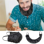 Barzdos bandana, Vyri&scaron;ki juodi barzdos uždangalai, Mink&scaron;tus, patogius ir &scaron;ilkinius satino veido plaukų prijuostės apsaugos bonetus, Skudurėlis vyrui miegui, Seilinukas, Barzdos kepurė, Ausis One Size