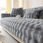 Thicken Rabbit pliu&scaron;inis sofos užvalkalas Nordic Solid Color sofos rank&scaron;luosčių užvalkalai Neslystantys sofos užvalkalai Sofos rank&scaron;luostis svetainės dekoravimui