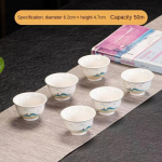 I&scaron;skirtinis 6 vnt balto porceliano kungfu arbatos puodelis, Kinijos arbatos puodelių rinkinys, Kelioninis arbatos dubenėlis Kung Fu arbatos rinkinys Kinų arbatos puodelių rinkiniai Gėrimai