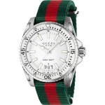 Gucci YA136207 Dive Balto ciferblato vyri&scaron;kas laikrodis 45