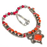 Red Coral Handmade Jewelry Necklace 18 b4y84