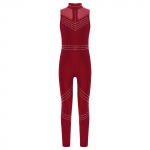 Mergaičių berankoviai tinklelio lopų kombinezonai, viso kūno blizgantis cirkonio leotardas dailiajam čiuožimui ir &scaron;okiams 11-12 Years bordinė