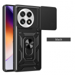 Apsauginis dėklas kamerai OnePlus 13 OnePlus13 1 + 13 Armor Hybrid Metalinis žiedo laikiklis Galinis dangtelis For OnePlus 13 juoda