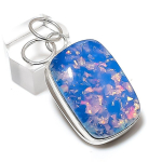 Blue Triplet Opal Gemstone Handmade 925 Sterling Silver Pendant 1.81 t1y24