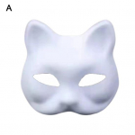 Cosplay Fox Masque with Elastic Band Solid Color DIY Painting Carnival Party A