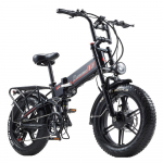 Randride YX20 dual motor 48V20AH detachable battery, 20 * 4.0-inch tires, aluminum alloy foldable frame, Ximano 7-speed electric bicycle Red juoda