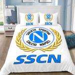 Napoli lovatiesių patalynės komplektas, SSC futbolo klubo logotipas, modernus margintas, 2/3 dalių komplektas, 1 lovatiesė, gimtadienio dovanos 135x200cm