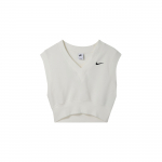 Nike Sportswear Phoenix Fleece Mink&scaron;tas Patogus V formos i&scaron;kirptės Vienspalvis Liemenė Moteri&scaron;ki Vir&scaron;utiniai Drabužiai Sail-White Juoda FV6317-133 S