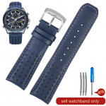Citizen Blue Angel 22 23mm Plieninė Sagtis Geltona Linija Air Eagle At8020 Jy8078 Vyri&scaron;ki Lanko Formos Tikros Odos Laikrodžio Dirželiai 22mm
