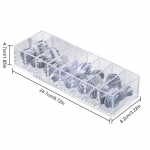 1 vnt. Skaidri plastikinė 7 skyrių stalinė duomenų kabelių laikymo dėžutė, mobiliojo telefono įkroviklio, įkrovimo kabelio tvarkymo dėžutė, padalinta skyrių dėžutė