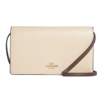 Rankinė Anna 20 Spalvų Blokų Sulankstoma Užsegama Spaudėmis Daug Kortelių Lizdų Akmenukų Odos Crossbody Bag Maža Moteri&scaron;ka Crossbody Bag Dramblio Kaulo CC935-IMUOF Basic Set (Bag+Dust Bag)
