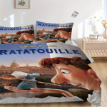3 vnt. Ratatouille filmo plakato dizaino antklodės komplektas. Mink&scaron;tas ir patogus miegamojo, svečių kambario ir bendrabučio dekoras. Patalynės komplektas D063 135x200cm