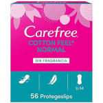 Higieninės servetėlės - CAREFREE - Medvilninės - 1 pakuotė po 56 vnt. - Pralaidžios orui - Hipoalerginės
