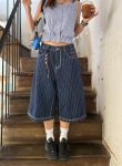 Harajuku Y2k Moteri&scaron;kos &Scaron;viesiai Mėlynos Blauzdos Ilgio Džinsai su Ki&scaron;enėmis Laisvi Džinsiniai Kelnės Japoni&scaron;ki 2000-ųjų Oversize Džinsai Vintage Drabužiai L gray