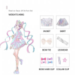 Žaidimo NEEDY GIRL OVERDOSE KAngel Cosplay kostiumas Pilnas drabužių komplektas Jūreivių kostiumas Jk uniforma Lazerinės spalvos sijonai XXL white