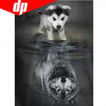 &Scaron;uns vilkas deimantinis siuvinėjimas peizažas 5d deimantinis pie&scaron;imas kryželiu Siuvinėjimas pasidaryk pats apvalus deimantas