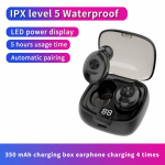 Skaitmeninis ekranas XG-8 TWS Ausinės Bluetooth 5.0 Belaidės į ausis įdedamos ausinės, skirtos sportui, mažo delsimo stereogarso skambučiams laisvų rankų įranga juoda