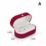 Velvet Trinket Box Ring Box Papuo&scaron;alų organizatorius Dvigubi žiedai Boxjewelry Box raudona