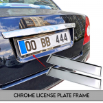 Chromo valstybinio numerio rėmelis ES dydis 2vnt 52x11 CM plok&scaron;tės nerūdijančio plieno rėmas
