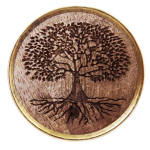 Les Tr&eacute;sors De Lily [A3109] - Aukso ruda Gyvybės medžio medinė baldo rankenėlė - 65x35 mm ruda