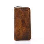 Natūralios odos moteri&scaron;kos piniginės su užtrauktuku Vintažinio dizaino kortelių laikiklis Ilgas piniginės įspaudas monetų piniginė Rankinės GZW