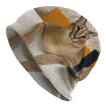 Žiemos &scaron;iltos &bdquo;Bonnet Homme&ldquo; megztos kepuraitės &bdquo;Hip Hop&ldquo; &bdquo;Big Floppa&ldquo; kepurė lauko slidinėjimui Juokingos &bdquo;Caracal Cat&ldquo; kepuraitės, skirtos unisex moterims One Size