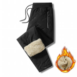 Rudens ir žiemos kelnės Vyri&scaron;kos storos plius dydžio pamink&scaron;tintos pastorintos rudeninės lauke &scaron;iltos laisvos tiesios laisvalaikio kelnės M juoda