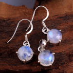 Moonstone rankų darbo pakabukų auskarų rinkinys 100 % 925 sterlingų sidabro moteri&scaron;ki papuo&scaron;alai Birthstone juvelyrika balta