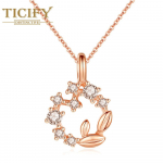 Lucky Flower Ring kaklo pakabukas rožinio aukso spalvos