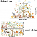 Animaciniai Sienų Lipdukai Safari Džiunglių Mi&scaron;ko Medis Gyvūnai Parkas Vaikų Vaikų Kambarys Darželis Ankstyvojo Ugdymo Centras Dekoracija 30x90cmX2 įvairiaspalvis