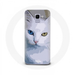 Coque pour Samsung Galaxy J6 2018 Turc de van Chat oeil bleu et oeil jaune