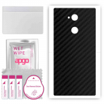 apgo Protective Skin Sticker for the back compatible with Sony Xperia XA2 Plus, Wrap Film, Foil, Vinyl - Pattern Carbon Black