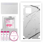 apgo Protective Skin Sticker for the back+sides compatible with Huawei nova 8 SE, Full Wrap Film, Foil, Vinyl - Pattern White Marble