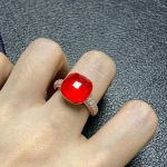 12 .6x6mm Klasikinio stiliaus žiedas saldainio formos žiedas cirkonas plok&scaron;čias natūralus rožinis kristalas žiedas moterims vestuvių vakarėlio mados papuo&scaron;alai dovana 8 rožinio aukso spalvos