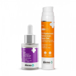 The Derma Co Glow & Protect Combo - 10% Vitamin C Face Serum (30 ml) + 1% Hyaluronic Sunscreen Aqua Gel (50 g)