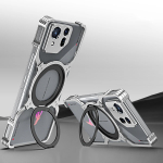 Magnetinis metalinis dėklas be rėmelių, skirtas Asus ROG Phone 8 Pro aliuminio lydinio buferiui 360&deg; pasukamas žiedinis stovas, objektyvo apsauginis rėmo dangtelis For ROG Phone 8 Pro